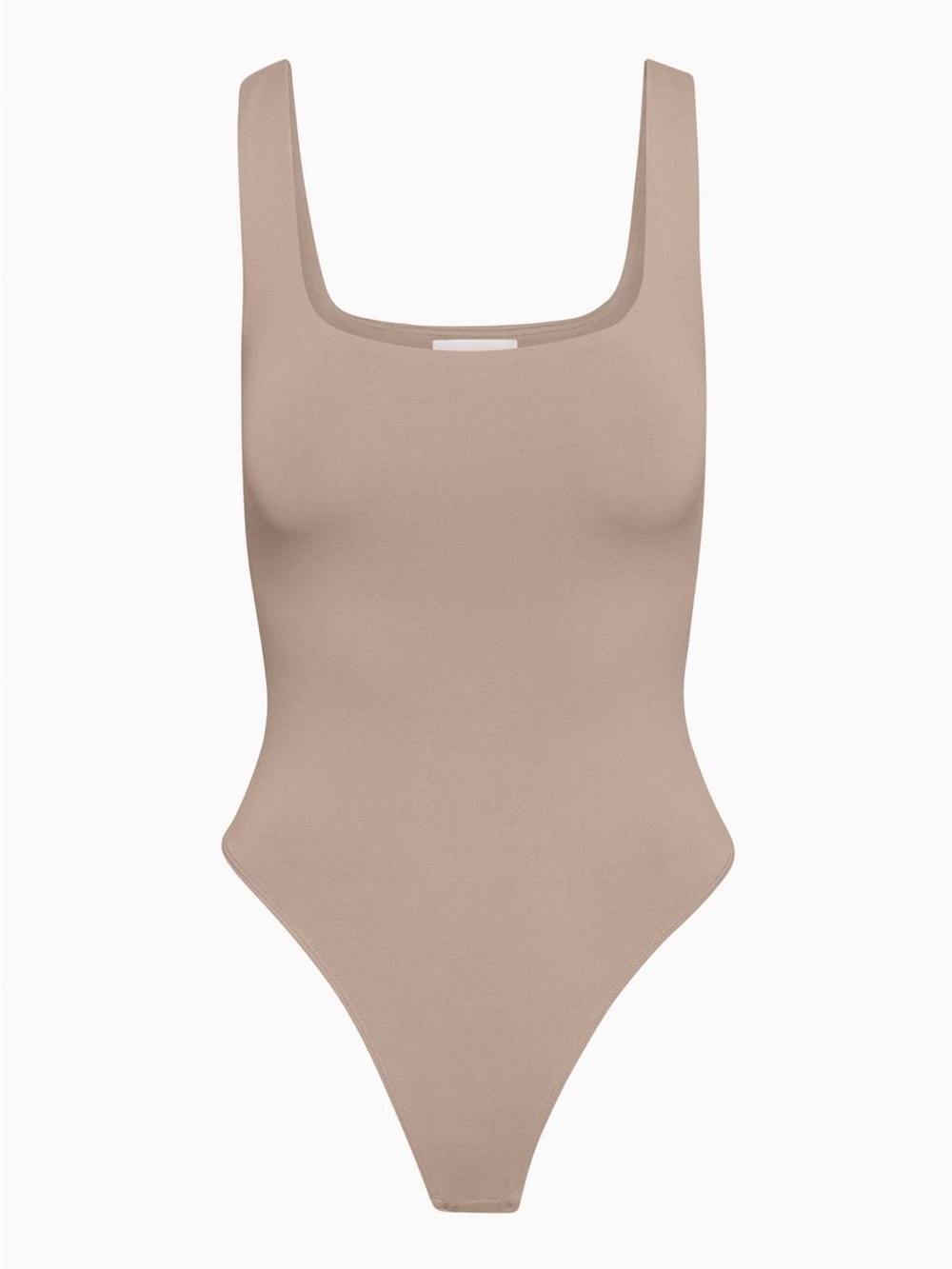 Aritzia Contour Squareneck Bodysuit Taupe Tan Size Large
